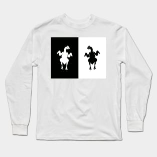 chicken on a high contrast card Long Sleeve T-Shirt